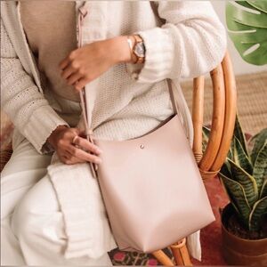 Anthropologie SAMARA Dirty Pink Vegan Leather Shoulder Bag